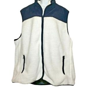 🖤 Crown & Ivy White / Navy Blue Coat Vest Womens Size 3XLT NWT $75